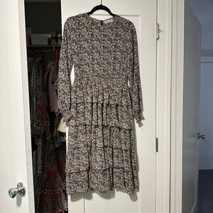 Junees minimal ruffle floral teens dress